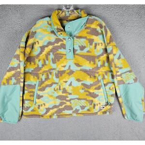 The North Face Cragmont Jacket Womens Large Dazzle Camo Fleece 1/4 Snap 507902